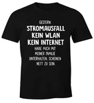 MoonWorks Print-Shirt Herren T-Shirt Gestern: Stromausfall Kein WLAN Kein Internet Gelb/Schwarz/Blau/Grün/Beige/Türkis