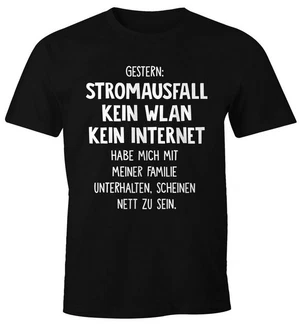 MoonWorks Print-Shirt Herren T-Shirt Gestern: Stromausfall Kein WLAN Kein Internet Gelb/Schwarz/Blau/Grün/Beige/Türkis MoonWorks Print-Shirt Herren T-Shirt Gestern: Stromausfall Kein WLAN Kein Internet Gelb/Schwarz/Blau/Grün/Beige/Türkis