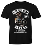 MoonWorks Print-Shirt Lustiges Herren T-Shirt Club der alten Säcke Schwarz/Braun