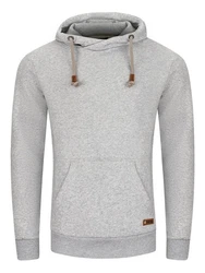 riverso Herren Kapuzenpullover RIVJulian Regular Fit Hoodie Pullover Grau/Hellgrau