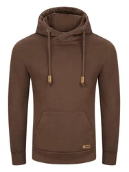 riverso Herren Kapuzenpullover RIVJulian Regular Fit Hoodie Pullover Khaki/Dunkelbraun/Braun/Grau