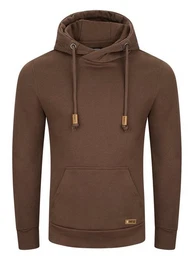 Kapuzenpullover Herren Hoodie RIVJulian Regular Fit Longsleeve Sweatshirt mit Cross-Over-Kragen und Kngurutasche