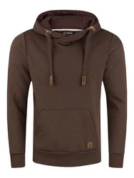riverso Herren Kapuzenpullover RIVNiklas Regular Fit Hoodie Dunkelbraun/Braun/Khaki/Grau