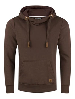 riverso Herren Kapuzenpullover RIVNiklas Regular Fit Hoodie Dunkelbraun/Braun/Khaki/Grau