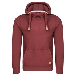 riverso Herren Kapuzenpullover RIVNiklas Regular Fit Hoodie Rot/Dunkelrot/Bordeaux