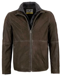 Lederjacke - Herren Lederjacke Rindnubuk dunkelbraun