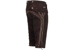 PAULGOS Trachtenhose Herren Lederhose Kniebund mit Trägern Dunkelbraun/Braun/Bordeaux