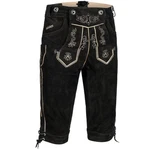 PAULGOS Trachtenhose Herren Lederhose Kniebund Schwarz/Creme