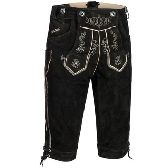 PAULGOS Trachtenhose Herren Lederhose Kniebund Schwarz/Creme PAULGOS Trachtenhose Herren Lederhose Kniebund Schwarz/Creme