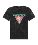 Bolzplatzkind T-Shirt Straddle 80er Jahre Lila/Rosa/Silber