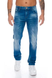 Slim-fit-Jeans Herren Jeans Hose im dezenten Look mit dicken Nhten Hochwertige Nahtverzierung und perfekter Tragekomfort