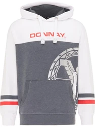 CARLO COLUCCI Kapuzensweatshirt Cereghini Grau/Dunkelrot/Hellgrau/Braun/Rot