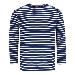 Langarmshirt Herren Shirt Bretonisches Streifenshirt Maritim Langarm aus Baumwolle