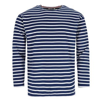 modAS Langarmshirt Bretonisches Streifenshirt Dunkelblau/Blau