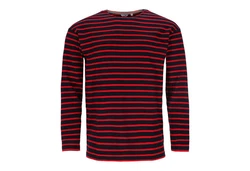 modAS Langarmshirt Bretonisches Streifenshirt Lila/Rot/Dunkelblau/Bordeaux/Dunkelrot