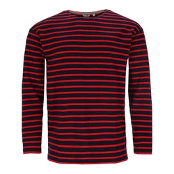 modAS Langarmshirt Bretonisches Streifenshirt Lila/Rot/Dunkelblau/Bordeaux/Dunkelrot