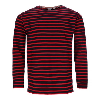 modAS Langarmshirt Bretonisches Streifenshirt Lila/Rot/Dunkelblau/Bordeaux/Dunkelrot