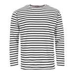 modAS Langarmshirt Bretonisches Streifenshirt Dunkelblau/Weiß/Schwarz