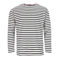 modAS Langarmshirt Bretonisches Streifenshirt Dunkelblau/Weiß/Schwarz
