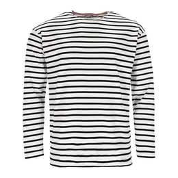 Langarmshirt Herren Shirt Bretonisches Streifenshirt Maritim Langarm aus Baumwolle