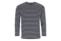 modAS Langarmshirt Bretonisches Streifenshirt Dunkelblau