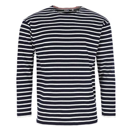 Langarmshirt Herren Shirt Bretonisches Streifenshirt Maritim Langarm aus Baumwolle
