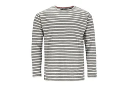 modAS Langarmshirt Bretonisches Streifenshirt Grau/Dunkelblau