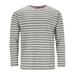 modAS Langarmshirt Bretonisches Streifenshirt Grau/Dunkelblau