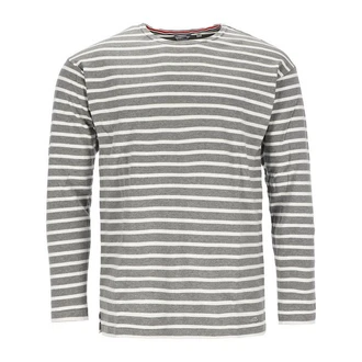 modAS Langarmshirt Bretonisches Streifenshirt Grau/Dunkelblau