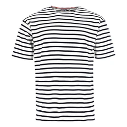 modAS Rundhalsshirt Herren T-Shirt Dunkelblau/Weiß