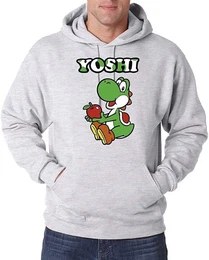 Kapuzenpullover Yoshi mit Apfel Herren Hoodie Pullover mit Retro Gaming Print
