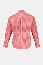 JP1880 Businesshemd Karohemd Trachten Langarm Buttondown-Kragen Rot/Dunkelrot