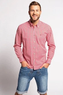 JP1880 Businesshemd Karohemd Trachten Langarm Buttondown-Kragen Rot/Dunkelrot JP1880 Businesshemd Karohemd Trachten Langarm Buttondown-Kragen Rot/Dunkelrot