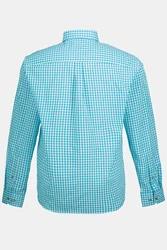 JP1880 Businesshemd Karohemd Trachten Langarm Buttondown-Kragen Hellblau/Türkis/Grün