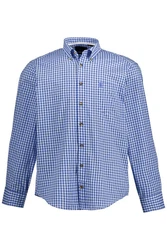 JP1880 Businesshemd Karohemd Trachten Langarm Buttondown-Kragen Dunkelblau/Blau/Hellblau