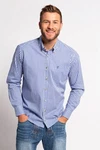 JP1880 Businesshemd Karohemd Trachten Langarm Buttondown-Kragen Dunkelblau/Blau/Hellblau
