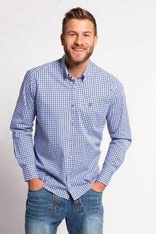 JP1880 Businesshemd Karohemd Trachten Langarm Buttondown-Kragen Dunkelblau/Blau/Hellblau JP1880 Businesshemd Karohemd Trachten Langarm Buttondown-Kragen Dunkelblau/Blau/Hellblau
