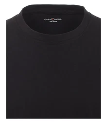 CASAMODA Rundhalsshirt Kurzarmshirt Doppelpack T-Shirt O-Neck Schwarz