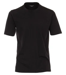 CASAMODA Rundhalsshirt Kurzarmshirt Doppelpack T-Shirt O-Neck Schwarz