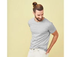 LIVING CRAFTS T-Shirt FABIAN GOTS zertifiziert Grau/Hellgrau