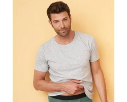 LIVING CRAFTS T-Shirt FABIAN GOTS zertifiziert Grau/Hellgrau