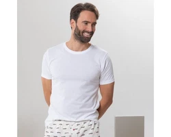 LIVING CRAFTS T-Shirt FABIAN GOTS zertifiziert Weiß/Creme/Dunkelblau