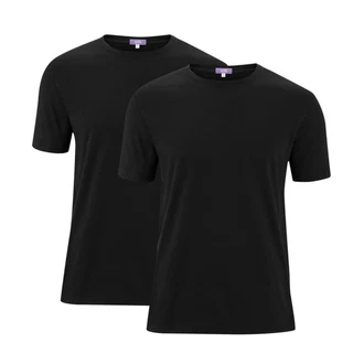 LIVING CRAFTS T-Shirt FABIAN GOTS zertifiziert Dunkelblau/Schwarz/Lila