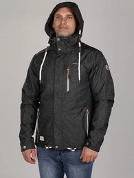 Funktionsjacke Herren Jacke Husum Meliert - Verstellbare Kapuze Wasserdicht Winddicht