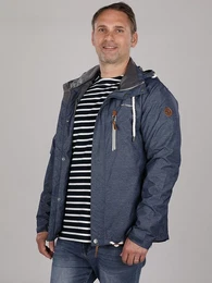 Funktionsjacke Herren Jacke Husum Meliert - Verstellbare Kapuze Wasserdicht Winddicht