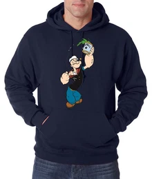 Kapuzenpullover Popeye Herren Hoodie Pullover mit modischem Cartoon Print