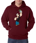 Youth Designz Kapuzenpullover Popeye Hoodie Bordeaux/Dunkelrot/Rot