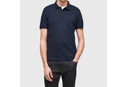 s.Oliver Herren Poloshirt Kurzarm Regular Fit mit Logostickerei Dunkelblau/Blau