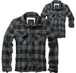 Brandit Outdoorhemd Checkshirt Schwarz/Dunkelgrau