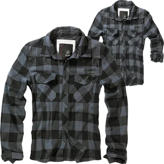 Brandit Outdoorhemd Checkshirt Schwarz/Dunkelgrau